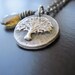 Cognac Quartz Necklace, Oxidized Fine Silver Tree of Life
