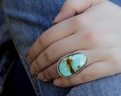 Turquoise and Sterling Statement Ring size 7