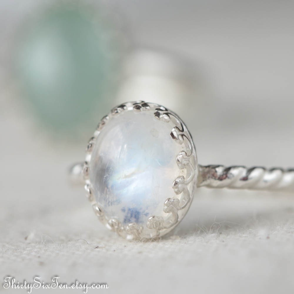 Rainbow Moonstone Ring