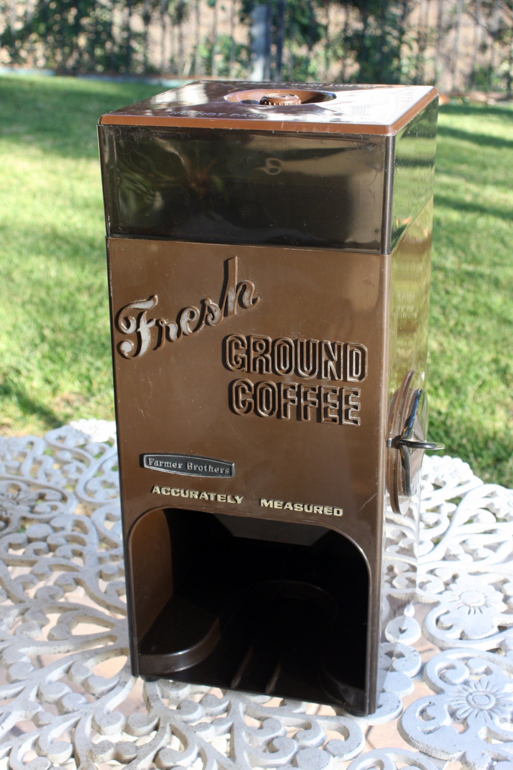 Vintage Farmer Brothers Coffee Dispenser Dark Brown by VintageAsh