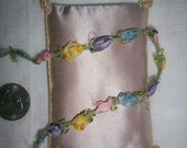 beautiful Authentic antique silk or rayon ribbonwork garland