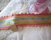 1 yd. of Gorgeous french ribbon trim with roses and metal threads