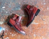 Vintage 1990s unisex FLUEVOG burgandy leather boots///////9