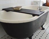 Custom Ebonized Reclaimed Wood Tub Caddy