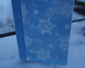 Blue With White Snowflakes Mini Notebook   FREE SHIPPING
