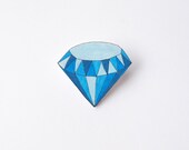Geometric Gem Brooch in Blue - Made to Order