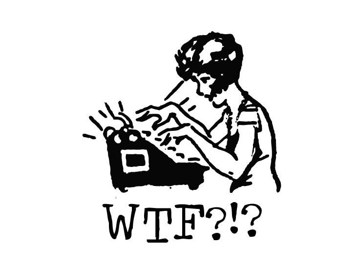 Handmade Designed Greeting Card "WTF" Humor Funny Gift Nerd