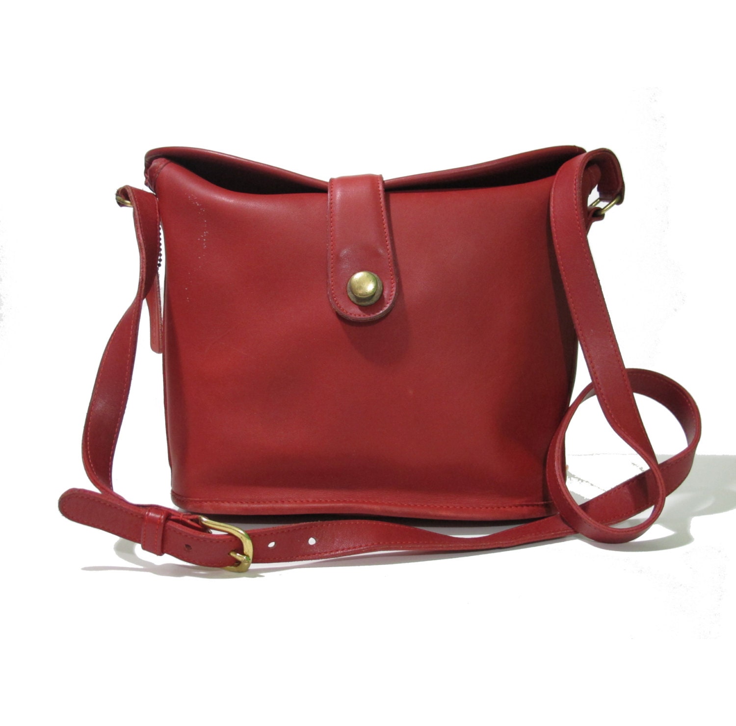 Amazing 80's vintage Coach purse in red original box and paper