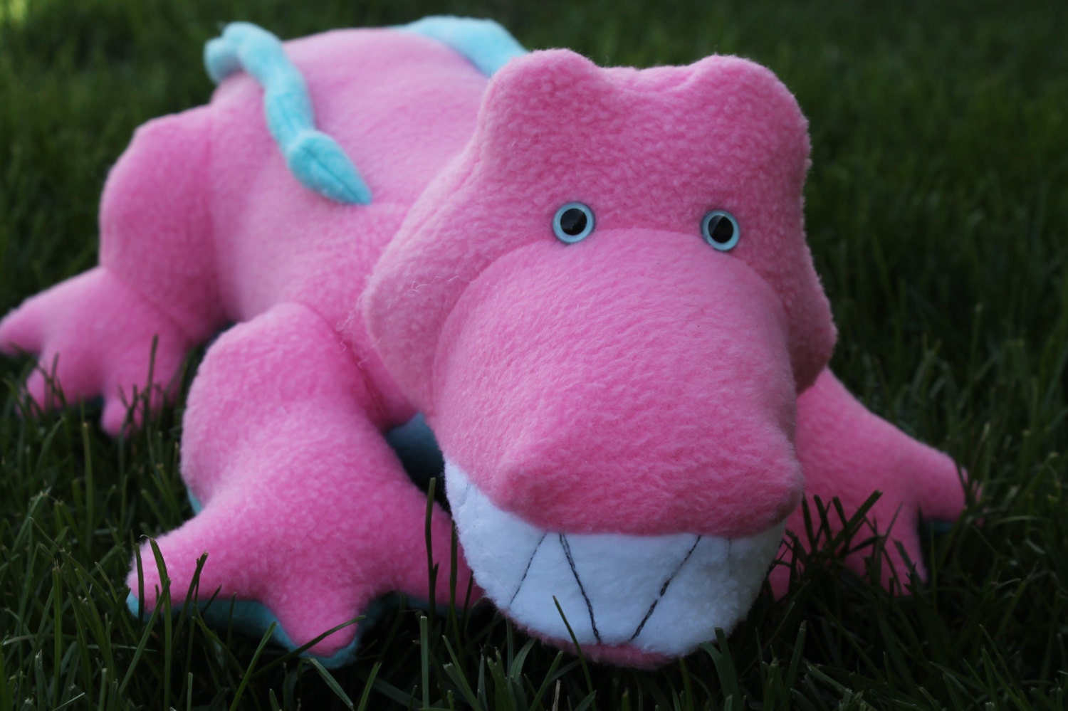 Pink and Aqua Crocodile