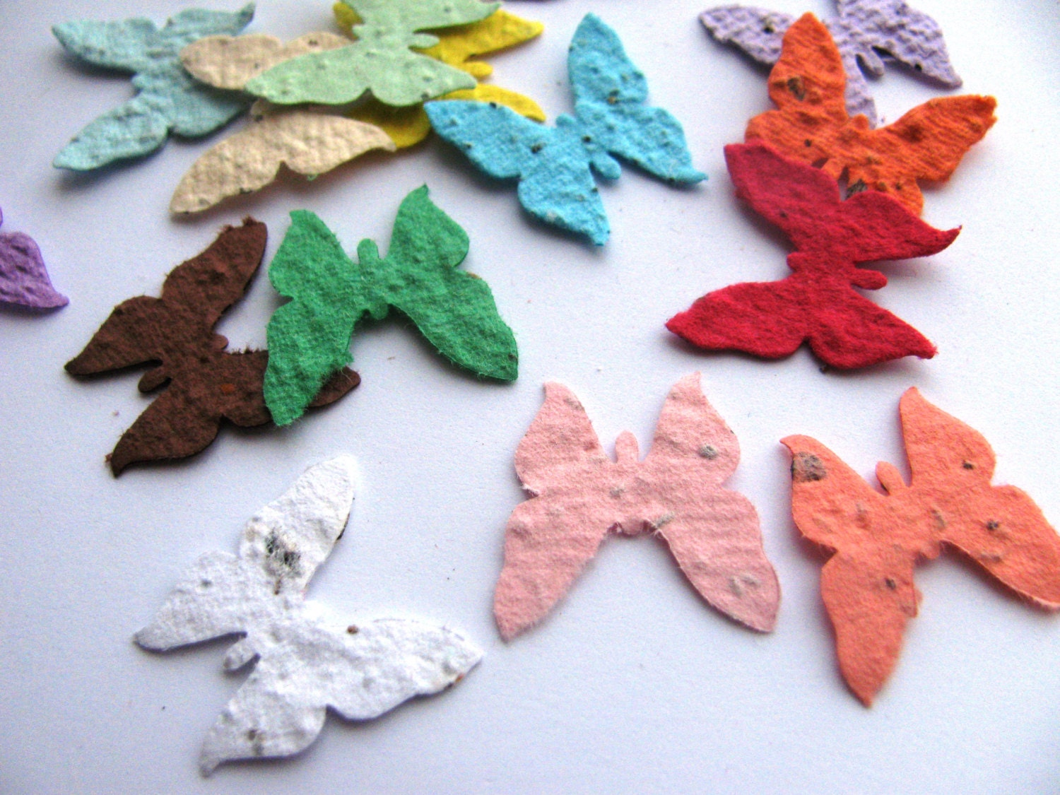 100 Plantable confetti BUTTERFLIES- choose from 16 colors- Wildflower blend