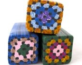 Unbaked fimo canes for polymer clay granny square afghan pattern