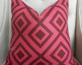 Decorative Designer Pillow Cover - 18"X18" -  David Hicks for Lee Jofa - Groundworks - La Fiorentina in Magenta