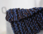 Big Knit Mini Blanket Blue and Brown