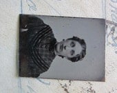 miniature GEM tintype photo - haunting beauty - young woman, girl - GTE07