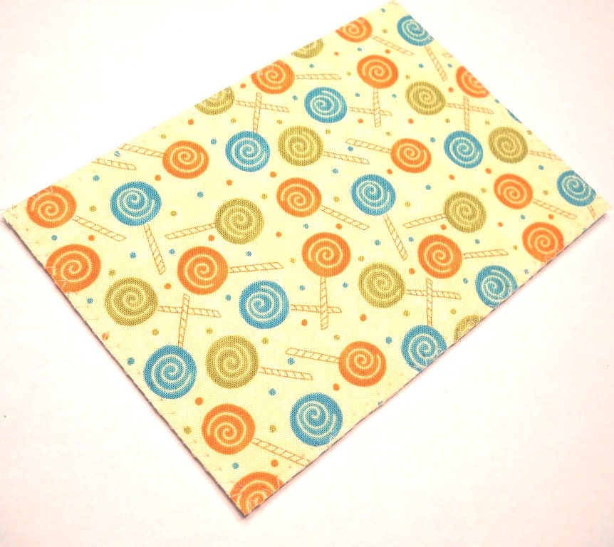 Fabric Postcard - Lollipops