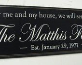 Mother's Day Gift ..As for me and my Lord .......Carved Personalized Family Name Sign
