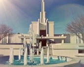 Cobalt Textured Denver Temple Portrait 11 x 14