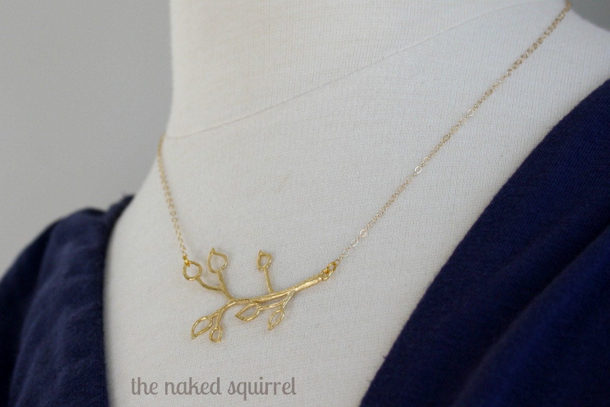 Gold Branch Necklace, Gift for Her