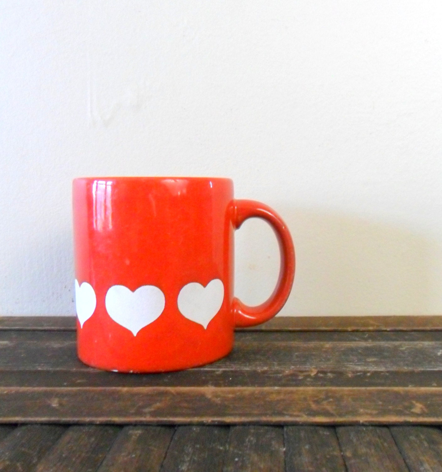 vintage valentine heart waechtersbach coffee mug - retro - red - love