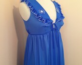 Vintage Blue Nightgown House Sleep Dress