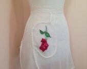 Sheer White Vintage Rose 50s Apron