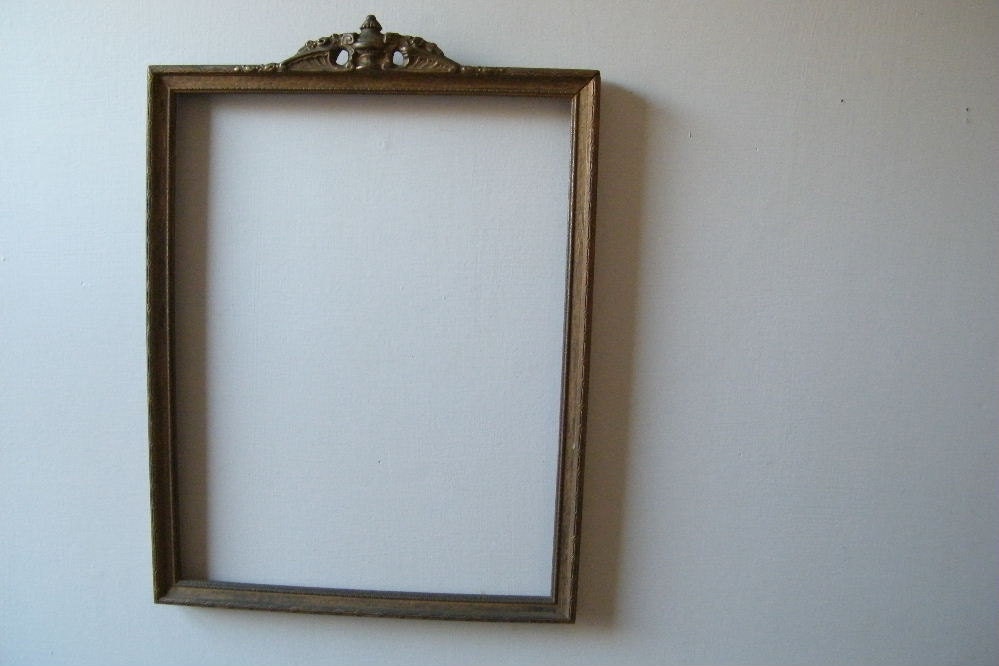 Antique Frame Urn Scrollwork Cottage Decor Shabby Chippy
