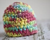 chunky multicolor newborn hat