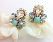 Rhinestone Earrings- SWAROVSKI- Crystal, Bridal Statement Earrings