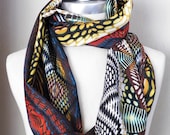 Infinity Scarf, Tribal Print Loop Scarf, Circle Scarf,