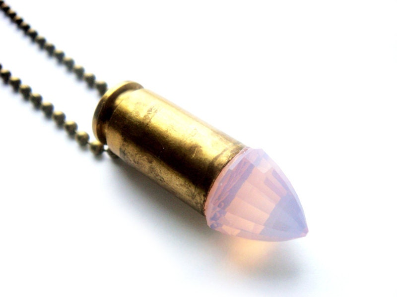 Pink Opal Bullet Necklace
