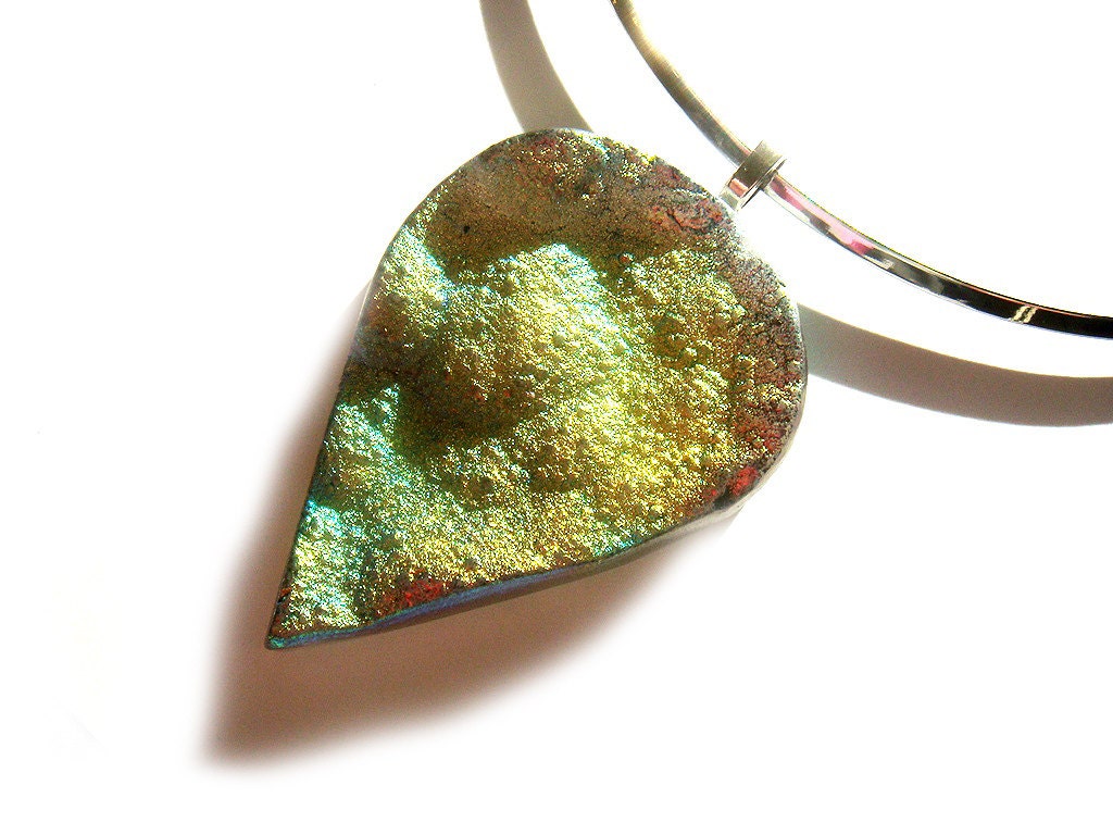 Rainbow Titanium Druzy Statement Necklace