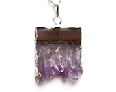 Silver Dipped Amethyst Necklace