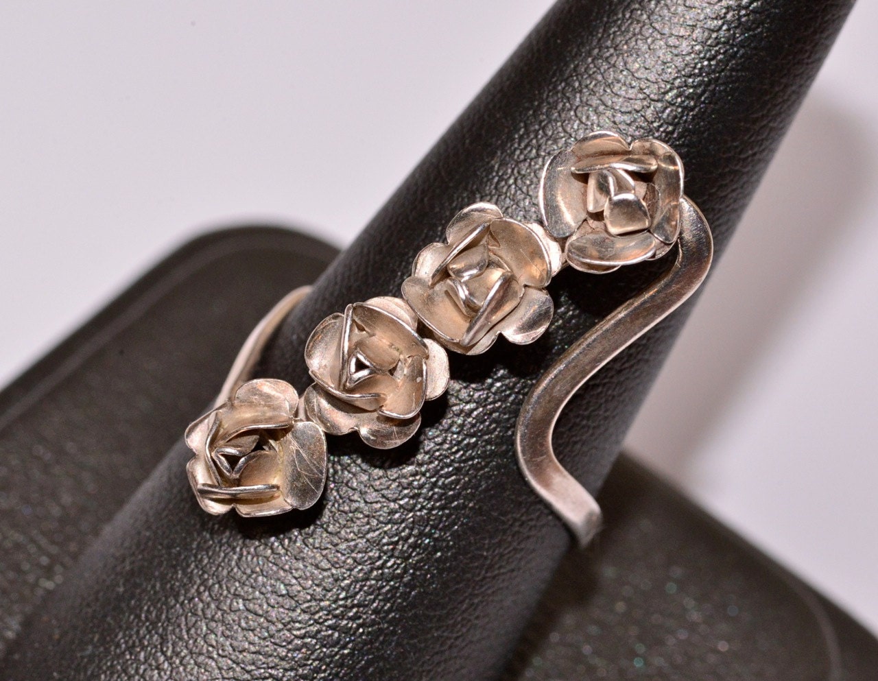 Sterling Rose Ring Size 8.5 Vintage