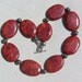 Red Sponge Coral & Pyrite Gemstone Statement Necklace - "Sienna Sunset"