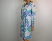 Vintage 1960 Lavender Blue Mod Sheath Dress size med-lg Oso Victoria