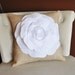 White Rose Flower on Burlap Pillow Accent Pillow Throw Pillow Toss Pillow