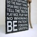 Subway Art Family Rules House Rules Wood Sign