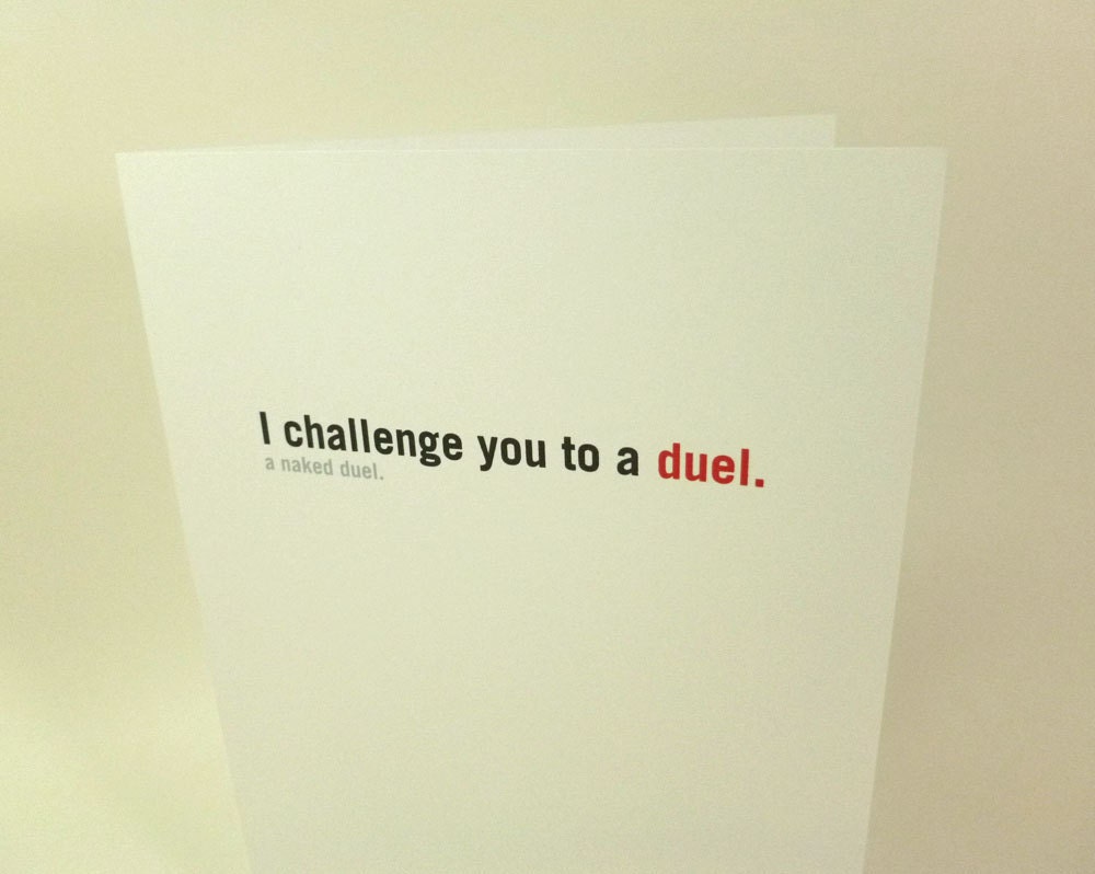 Funny naughty Valentine - "Naked Duel"