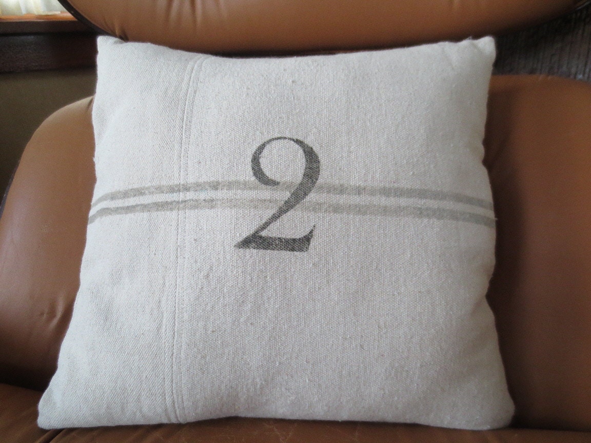 French Stripe With Number 2 Pillow