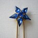 Star Hair Pin Sapphire Gold Vintage Wedding
