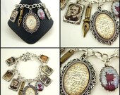 Edgar Allan Poe Bracelet Charm Bracelet Literary Bracelet Literary Jewellery Gothic Bracelet Altered Art Bracelet UK