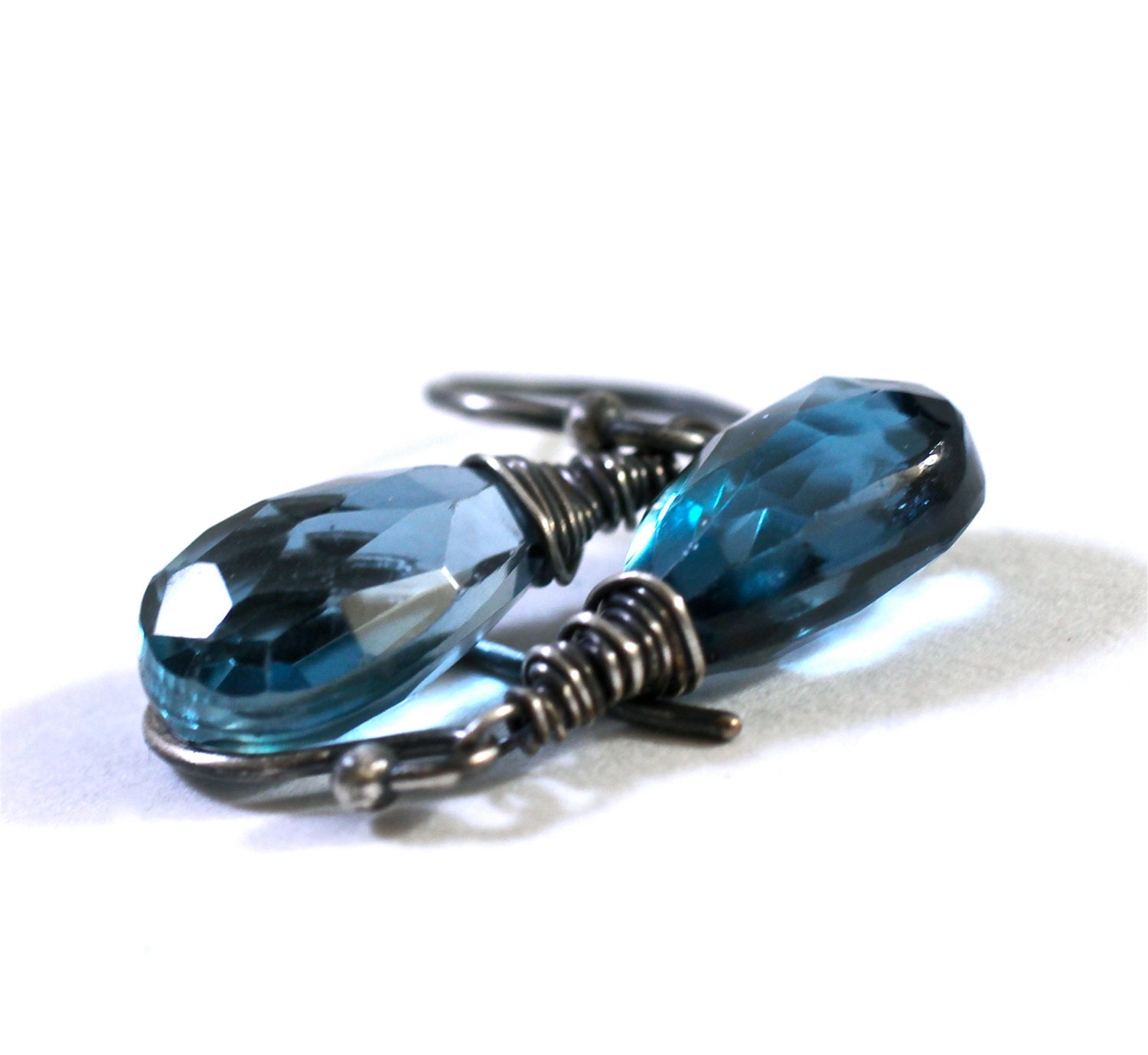 Stunning London Blue Topaz Earrings Drops Perfect Bridesmaid Earrings Amy Fine Design