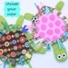 Yertle the Turtle- BROWN-BLUE or PINK -Crinkle Crackle Sensory toy