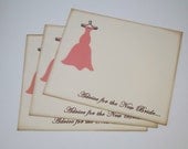 Bridal Shower Guest Book Alternative Cards - Set of 50 - Lovely Pink Bridal Gown