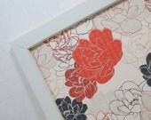 Wall Decor-Magnetic Board-Magnet Board-Dry Erase Board-Framed Memo Board-Floral Design-includes matching magnets