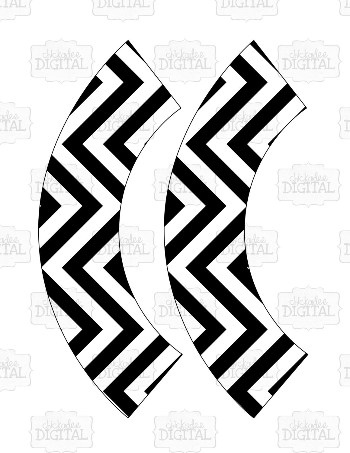 Printable White and Choose your Color Chevron Cupcake Wrappers, Printable Cupcake Wraps, Baby Shower Cupcake Holders, Birthday Party Cozies