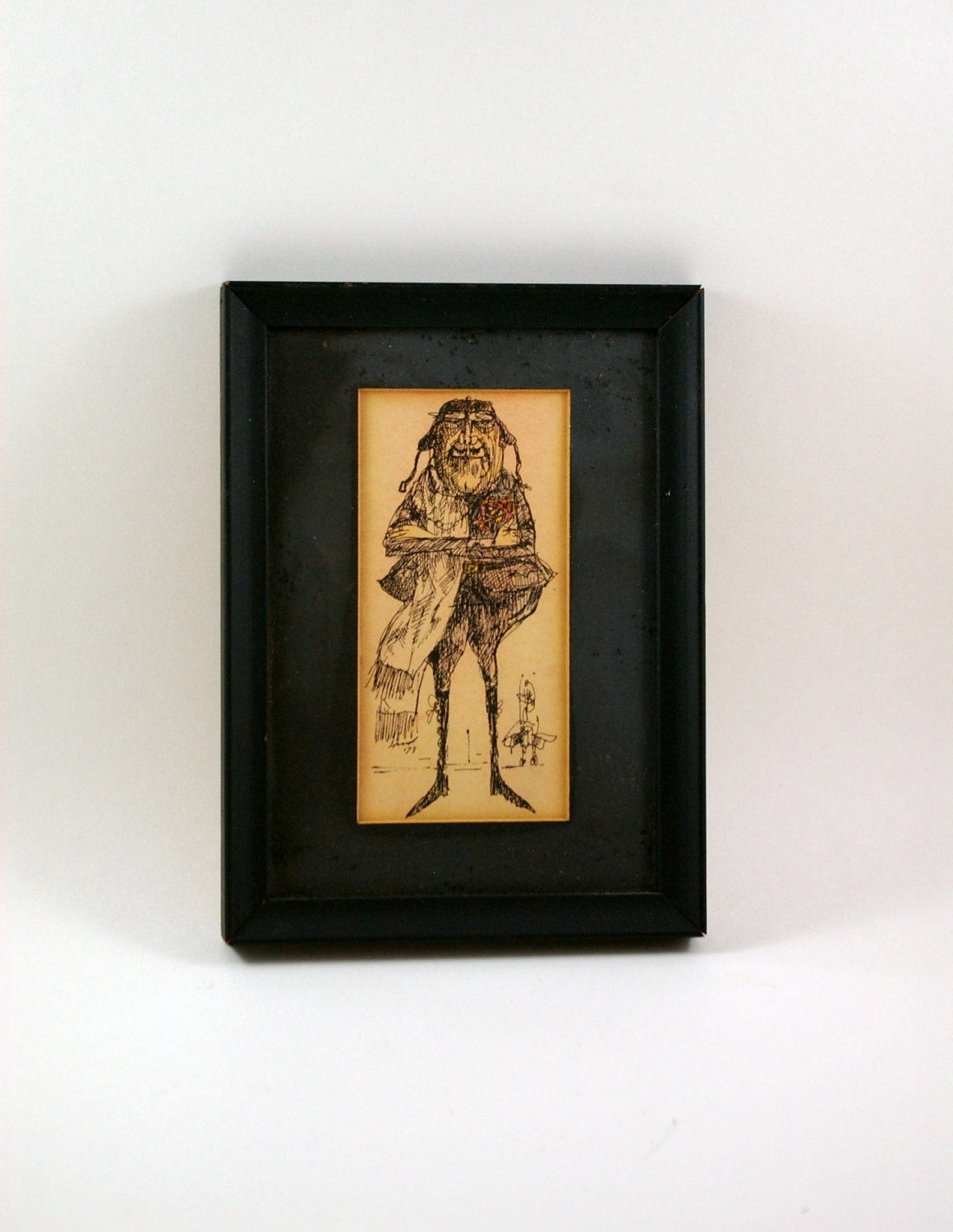 Pop Art Framed Lithograph of Pilot by Pacific Northwest Artist Roland Hurd