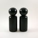 Sculptural Ceramic Salt and Pepper Shakers in Black -- Made in Italy