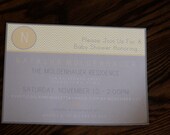 CUSTOM Grey/Yellow Baby Shower Invitation