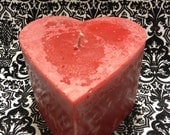 SALE - Red Currant - Heart Shaped Pillar Candle